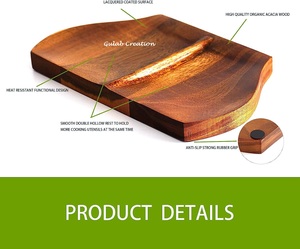 Reposacucharas de Madera de Acacia Ecológico Hecho a Mano para 2 Cucharas, Soporte para Utensilios con Doble Ranura, para Uso en Encimeras de Cocina y Estufas - Product Image 4