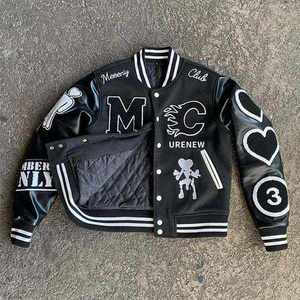 Veste de baseball Letterman Varsity OEM personnalisée pour hommes Bomber en cuir PU taille XL avec logo brodé pour la saison d'hiver - Product Image 2