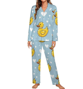 Pijamas de Mujer al por Mayor, Diseño Personalizado ODM, Cuello Redondo, Manga Corta, Cintura Elástica, Suaves y Lisas, 100% Algodón, Estampado Completo - Product Image 2