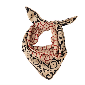 Homestead Cotton <b>Scarf</b> <b>for</b> <b>Women</b> Lightweight Soft Sheer Block Print Summer Bandana Handmade Organic Cotton Bandana - Product Image 1