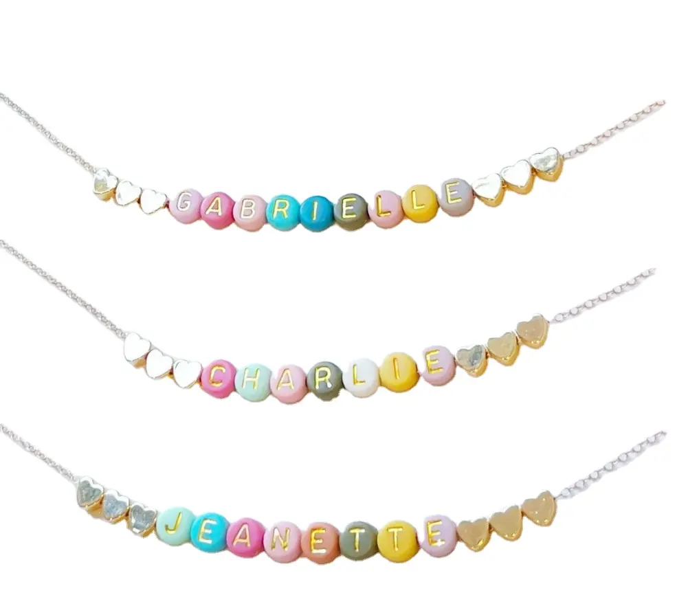 Full of Color Beads Name Necklace 24 HR SHIPPINGAlexandrite Birthstone Necklace