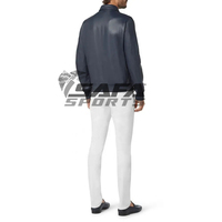 Blouson bombardier en cuir bleu prêt à expédier pour hommes avec veste en cuir gaufré crocodile en cuir de mouton véritable