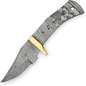 Hoja en blanco de acero de Damasco de primera calidad hecha a mano para suministros de fabricación de cuchillos Cuchillo de estilo vaquero personalizable compatible con OEM - Product Image 1