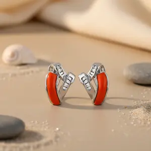 Boucles d'oreilles pendantes plaquées or pour femmes avec émeraude et design de charme mignon pour cadeaux de fête - Product Image 2