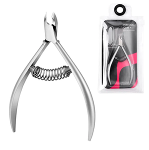 Pince à cuticules à double ressort professionnelle en acier inoxydable de haute qualité doigts lame incurvée outil d'art des ongles avec boîte de rangement - Product Image 1