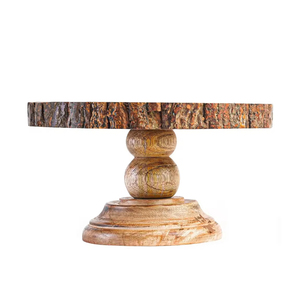 Support à cupcake arrondi le plus vendu support à gâteau en bois fantaisie de haute qualité en émail imprimé fleur et oiseau pour la décoration de Noël - Product Image 4