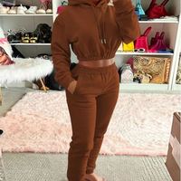 2025 Joggers recadrée logo personnalisé haut court capuche sweats pantalons de survêtement blanc sweats à capuche lourds ensembles femmes vêtements femmes tenues d'automne