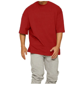 Camiseta Extra Grande de Algodón 100 % de 250 g, Hombros Caídos, Talla Grande, Serigrafía, Logotipo Personalizado, Unisex para Hombre - Product Image 1