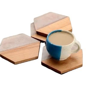 Latest Design Wooden New Arrival Handmade Wholesale Eco-friendly Custom Wooden Hexagonal Tea Coasters <b>Placemats</b> for Dinning Room - Product Image 1