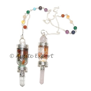 Pendules en Agate pour la guérison des chakras avec design gravé Feng Shui Amour - Product Image 1