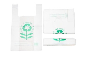 Bolsa de compras de plástico biodegradable respetuosa con el medio ambiente, bolsas de transporte compostables para reciclar, reducir la reutilización del producto - Product Image 3