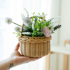 Cestas de boda de flores de ratán blanco natural, el precio más barato, cesta de adorno para arreglos de flores tejidas a mano - Product Image 4