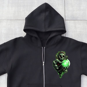 Ventes en gros de sweats à capuche en coton personnalisés avec fermeture éclair pour hommes, manches longues, surdimensionnés, écologiques, teints en uni, impression numérique rapide - Product Image 2