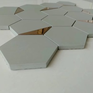 กระเบื้องเซรามิกหกเหลี่ยม PVD ดีไซน์ทันสมัยสีเงินเคลือบเงา73มม. รับประกันคุณภาพสำหรับผนังภายในห้องครัวและห้องน้ำ - Product Image 1