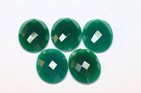 Damier d'onyx vert ovale naturel pierre précieuse à dos plat pierre d'onyx vert taillé en rose pour bijoux disponibles 10x8mm à 20x15mm
