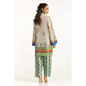 Ensemble coordonné en soie charmeuse satinée imprimée IUSTTS-1456, style bohème pour le printemps/été - Product Image 6