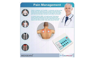 TENS AUTO-MODE 4CH PANTALLA LCD DIGITAL MÁQUINA TENS CON BOTELLA DE GEL, 250ML .... - Product Image 2