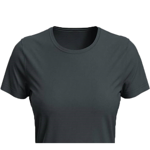 Nueva Camiseta Personalizada para Mujer, Cuello Redondo, Manga Corta, Lisa, Antiarrugas, Ecológica, de Algodón Orgánico, Transpirable - Product Image 4