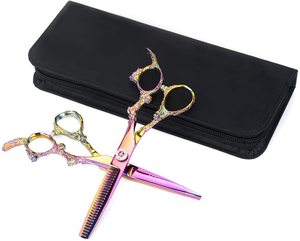 Tijeras de adelgazamiento de peluquero Makas profesionales, juego de tijeras de peluquería, tijeras de corte de pelo de salón con mango de acero, herramienta de belleza - Product Image 4