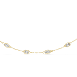 2.8 CT Lab-Created Diamond <b>Necklace</b> Marquise & Rectangular Cut 18KT, 14KT, Rose, Yellow, White Gold Options Luxury Fine - Product Image 2