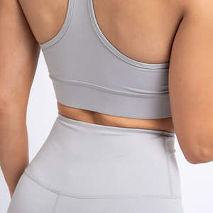 Ropa deportiva de gimnasio para mujer, conjunto de Yoga transpirable para Fitness, nuevo diseño, Top corto de Color sólido, pantalón largo, Sujetador deportivo, conjunto de dos piezas - Product Image 4