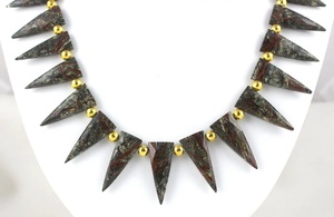 13 \ "Natural ágata jaspe facetado triángulo Briolette cuentas mujer joyería regalo collar piedra cuentas 10x25-11x28 MM - Product Image 2