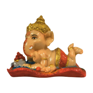 Handmade Hand-painted Resin Ganesh Ji <b>Statue</b> with Polynesian Design Potbelly Holding Sweets-for Home Decoration & Gift - Product Image 6