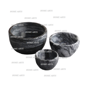 Bol à fruits secs de forme ronde, design dernier cri, qualité supérieure, en marbre, avec cuillères en bois, au meilleur prix en Inde - Product Image 6