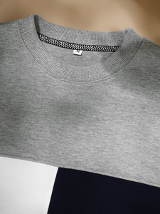 Jersey ajustado de algodón de alta calidad para hombre, sudadera con logotipo personalizado impreso, cuello redondo Vintage, diseño forrado, deportes de punto sólido - Product Image 6