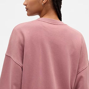 Sweat-shirt pour femme de style minimaliste, uni, avec logo personnalisé et épaules tombantes / Prix de gros pour les acheteurs en gros, streetwear durable - Product Image 5