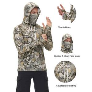 OEM personalizado UPF 50 Sudadera con capucha Ropa de pesca Secado rápido Hombres Camisas de pesca de manga larga con máscara Ropa deportiva Poliéster Ropa de caza - Product Image 4