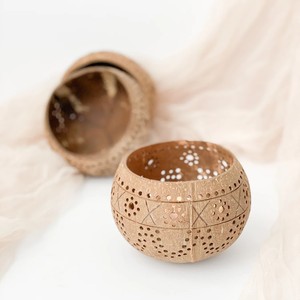 Support de bougies en coquille de noix de coco, support de bougies de style nordique, pièces centrales, décor de table de mariage - Product Image 1