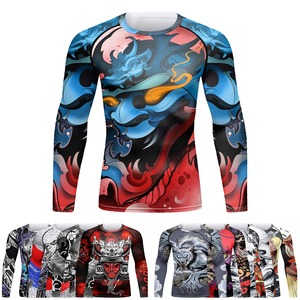 Rashguard de gymnastique à manches longues pour homme Sublimation masculine BJJ Jiu Jitsu maillot de boxe T-Shirt personnalisable - Product Image 1