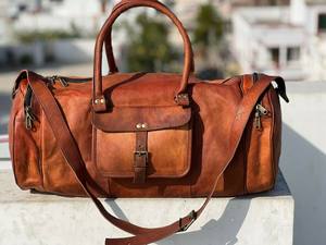 Sac de voyage personnalisé de grande capacité pour le week-end en cuir véritable pleine fleur en polyester de luxe personnalisable en gros - Product Image 4