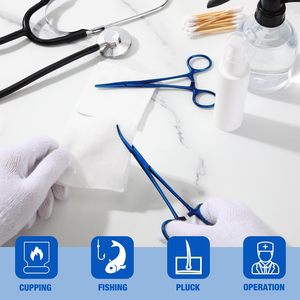 Fórceps hemostáticos curvos y rectos de acero inoxidable, Piercing Manual, herramienta de Kit quirúrgico para trasplante de cabello - Product Image 2