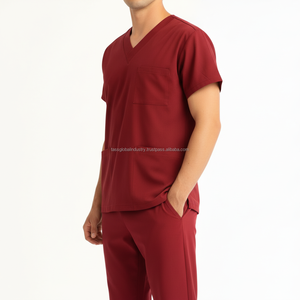 Uniforme Médico Personalizado OEM de Alta Calidad, Ligero, 100% Algodón, Unisex, Cuello en V, Conjunto de Uniforme de Enfermería, Tela Satén - Product Image 3