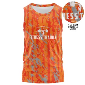 Unisex Plus Size 150 GSM Pinhole <b>Mesh</b> Breathable Eco-Friendly Quick Dry Performance Sublimation Tank <b>Tops</b> Sports Jersey - Product Image 5