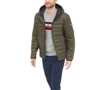 High Quality Men's Casual Winter Puffer Jacket Nylon Shell With Zipper Closure XL Size Hooded <b>Bubble</b> <b>Coat</b> Style Down Material - Product Image 1