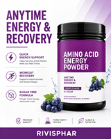 Complément Nutritionnel Naturel Quotidien pour Adultes, Poudre d'Acides Aminés Énergisante pour le Soutien Musculaire, Complément de Santé, Bouteille de 585g