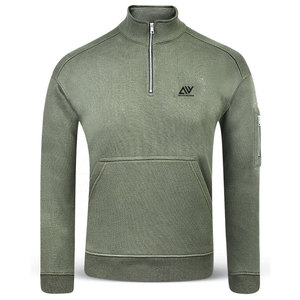 Hauts de course d'hiver 100 % coton pour hommes – Confortables, légers, respirants, de haute qualité, à capuche, avec demi-fermeture éclair, couleur unie - Product Image 1