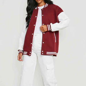 Chaqueta Varsity Deportiva y Elegante para Mujer 2024, Cuerpo de Algodón de Alta Calidad, Mangas de Piel de Oveja, Resistente al Viento, Ecológica, para Invierno - Product Image 4