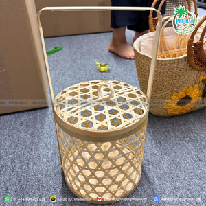 ตะกร้าสานธรรมชาติอเนกประสงค์เหมาะสำหรับการจัดเก็บการนำเสนอของขวัญและของตกแต่งบ้านแบบชนบท - Product Image 2