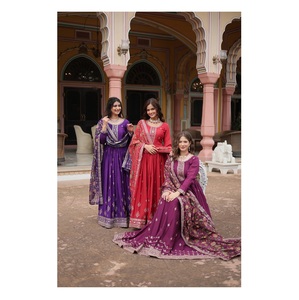 Vestido Anarkali DE TRABAJO bordado con lentejuelas ricas de Chinon de calidad superior con Dupatta para mujer vestido de fiesta - Product Image 1