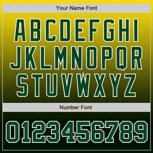 Maillot de baseball personnalisé jaune vert-blanc authentique fondu - Product Image 4