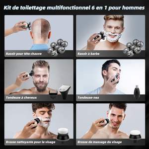 Rasoirs électriques rechargeables à affichage LED pour hommes, rasoirs rotatifs et tondeuse nasale avec corps étanche IPX7 - Product Image 5