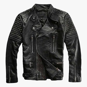 Veste en cuir noir Steampunk-Veste en cuir rétro et edgy punk pour hommes vestes pour hommes - Product Image 4