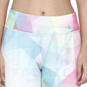 Women's Latest <b>Summer</b> Quick Dry Sports <b>Leggings</b> Breathable Cotton Knitted Mid Hip Lift Custom Pattern Style with Sublimation - Product Image 5