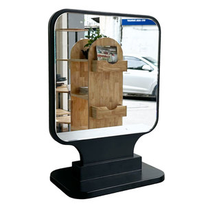 Desktop Single-Sided <b>Foldable</b> Makeup <b>Mirror</b> GNG011-ABS Finish 1x Magnification Black - Product Image 1