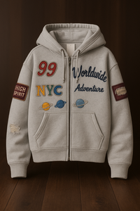 Sudaderas con capucha personalizadas con parches bordados Streetwear Pullover y sudaderas con cremallera, sudaderas con parche de logotipo de moda - Product Image 3