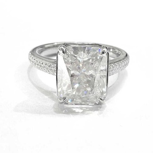 Paston gioielli di lusso 5ct radiante ghiacciato taglio schiacciato DE VVS1 Moissanite diamante in argento Sterling fidanzamento anello di nozze regali